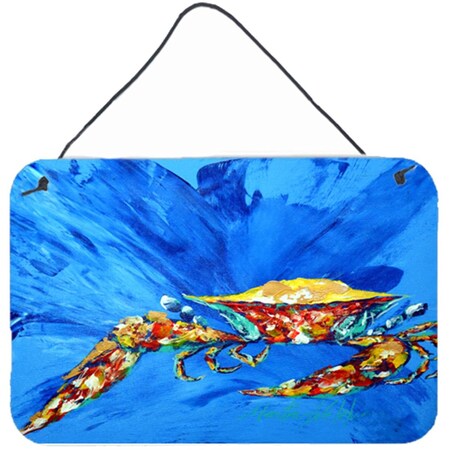 Carolines Treasures Big Spash Crab In Blue Aluminium Metal Wall Or Door Hanging Prints MW1163DS812